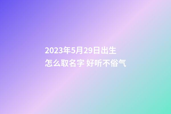 2023年5月29日出生怎么取名字 好听不俗气
